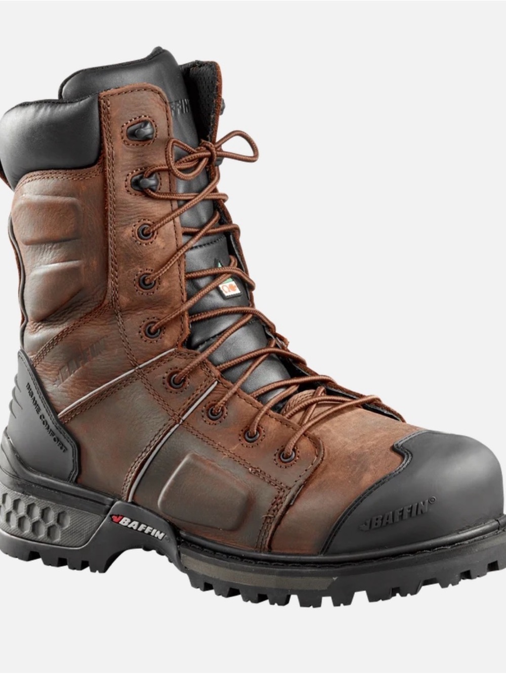 Baffin Monster 8 Mens Brown Leather Waterproof Hiking Safety Work Boots size 10